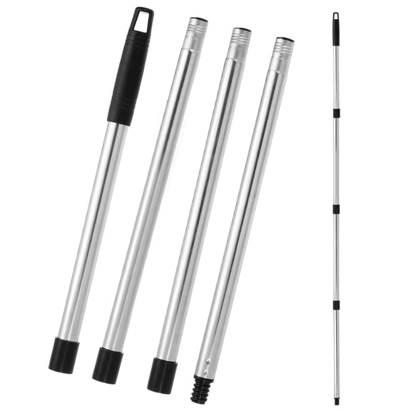 Uxcell Spin Mop Replacement Handle, 4 Section 30-to-58" Easy Wring Mop Replacement Stick Refills Screw Joint for Floor Ceiling Wall Cleaning, Black(Head & Base Not Included)