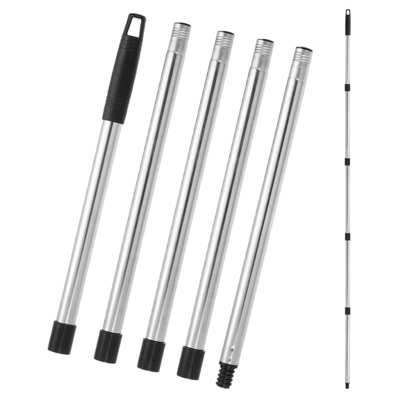 Uxcell Spin Mop Replacement Handle, 5 Section 30-to-72" Easy Wring Mop Replacement Stick Refills Screw Joint for Floor Ceiling Wall Cleaning, Black(Head & Base Not Included)