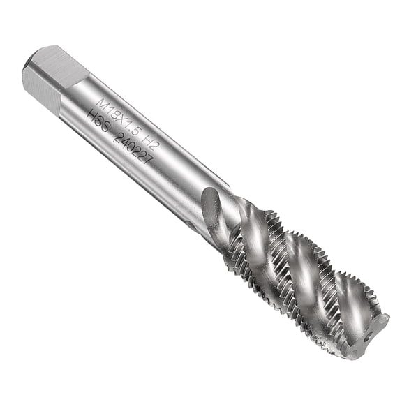 Uxcell Spiral Flute Thread Tap M18 x 1.5 Metric Machine Taps HSS6542 Uncoated
