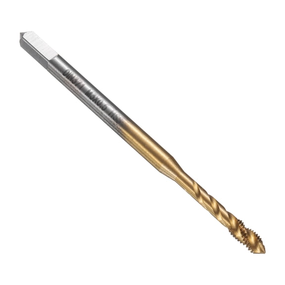 Uxcell Spiral Flute Thread Taps M3 x 0.5 H2 Metric Machine Threading Tap Bit, Titanium Nitride Coated Screw Tapping Repair Tool, M2 High-Speed Steel (HSS6542)