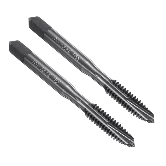 Uxcell Spiral Point Tap 1/4-20 UNC 2B Nitride Coated M2 HSS Machine Threading Tap 2pcs