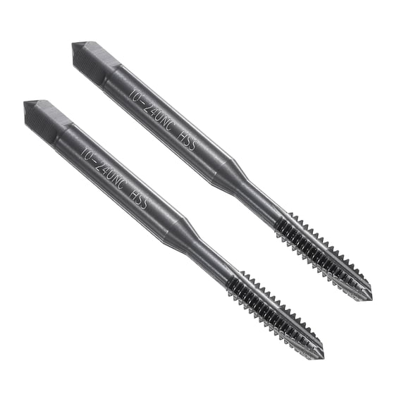Uxcell Spiral Point Tap 10-24 UNC 2B Nitride Coated M2 HSS Machine Threading Tap 2pcs