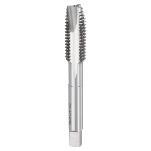 Uxcell Spiral Point Tap M12 x 1.75 High Speed Steel M2 Polished Finish Spiral Point Plug Threading Tap Tool Tapping Bit for Drilling Milling