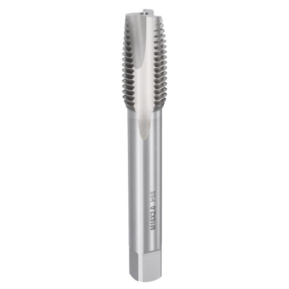Uxcell Spiral Point Tap M16 x 2 High Speed Steel M2 Polished Finish Spiral Point Plug Threading Tap Tool Tapping Bit for Drilling Milling