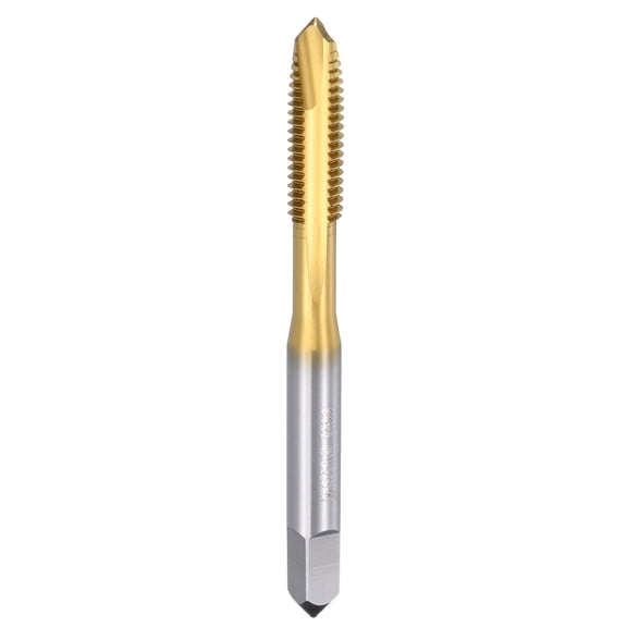 Uxcell Spiral Point Tap M6 x 1 High Speed Steel M2 Titanium Coating Spiral Point Plug Threading Tap Tool Tapping Bit for Drilling Milling