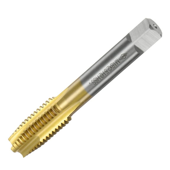 Uxcell Spiral Point Threading Taps M18 x 2.5 H2 Titanium Coated High Speed Steel Screw Thread Tap