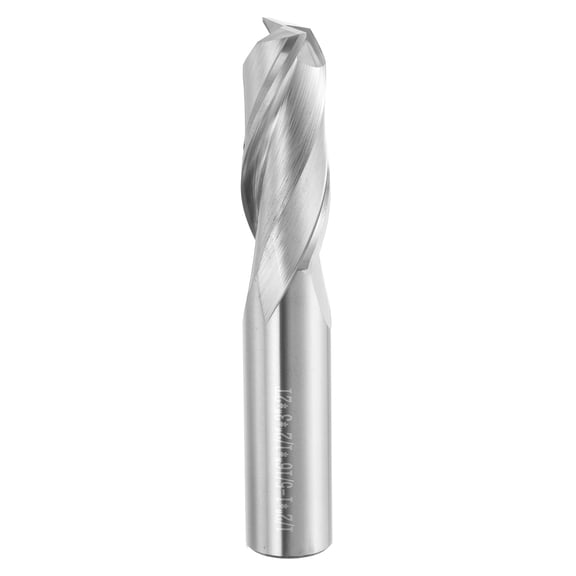 Uxcell Spiral Router Bit 1/2" x 1/2" x 1-5/16" x 3" 2 Flutes 30 Degree Helix HRC44-46 Up Cut End Mill Bits