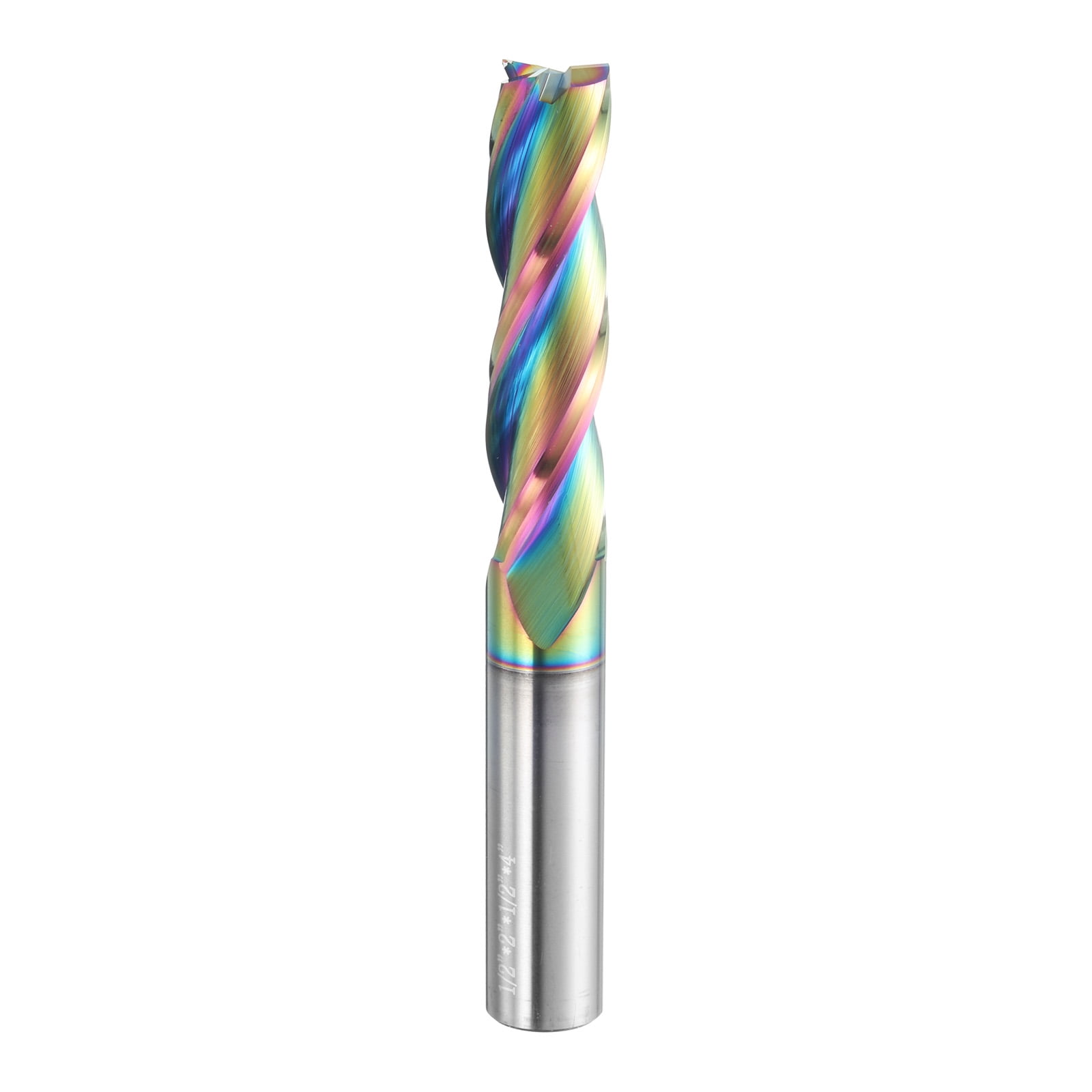 Uxcell Spiral Router Bit 1/2" x 2" x 1/2" x 4" 3 Flutes Solid Carbide Diamond-Like Carbon Coated CNC End Mill Bit