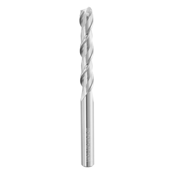 Uxcell Spiral Router Bit 1/4" x 1/4" x 1-1/2" x 3" 2 Flutes 30 Degree Helix HRC44-46 Up Cut End Mill Bits