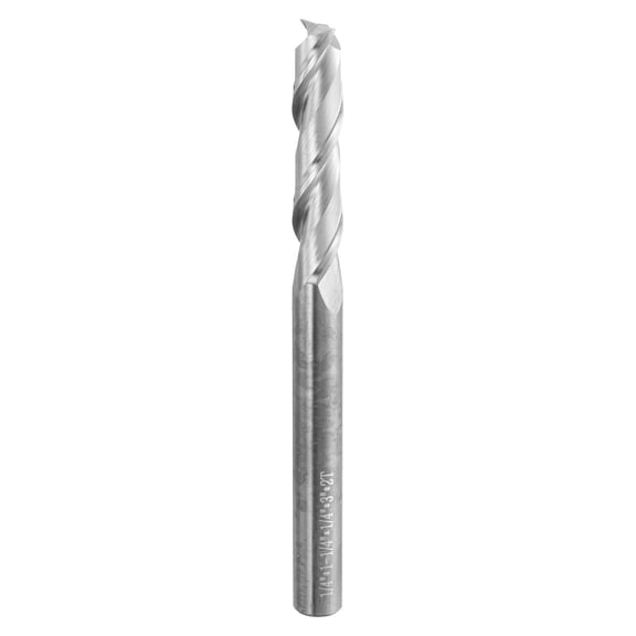 Uxcell Spiral Router Bit 1/4" x 1/4" x 1-1/4" x 3" 2 Flutes 30 Degree Helix HRC49-51 Up Cut End Mill Bits
