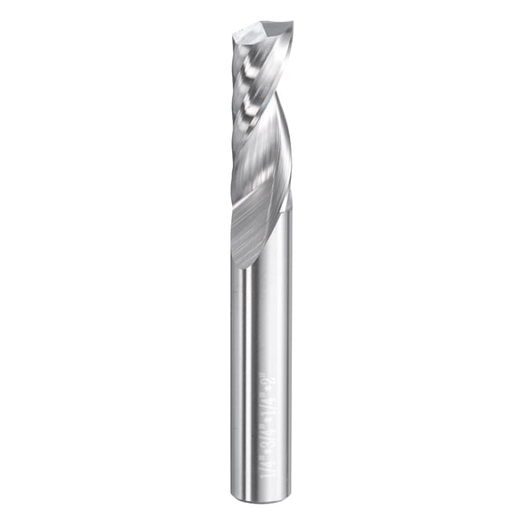 Uxcell Spiral Router Bit 1/4" x 3/4" x 1/4" x 2" 1 Flute Solid Carbide CNC End Mill Milling Bit