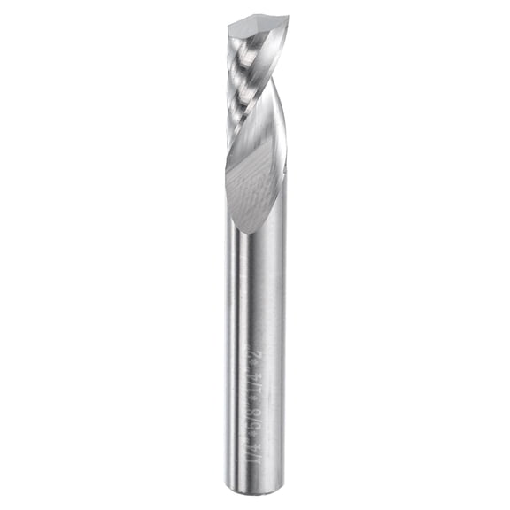 Uxcell Spiral Router Bit 1/4" x 5/8" x 1/4" x 2" 1 Flute Solid Carbide CNC End Mill Milling Bit