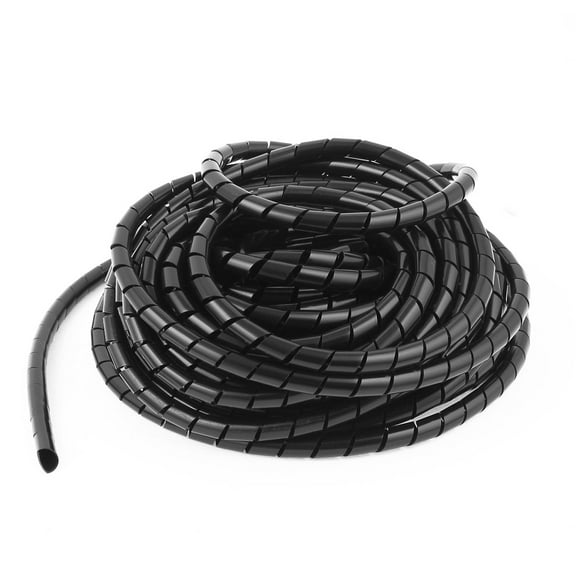 Unique Bargains Spiral Tube Cable Wire Wrap Organizer Computer Cord Management 8mmx14m Black
