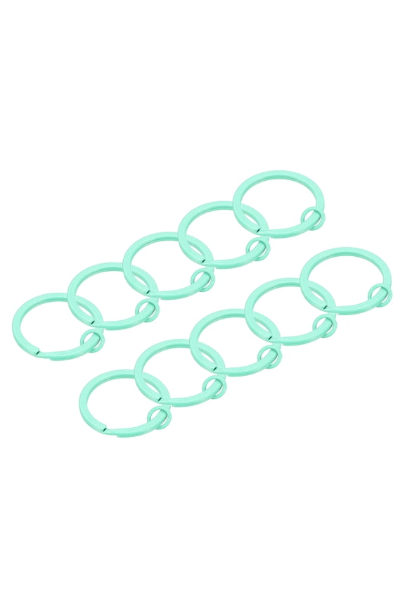 Split Keychain Rings 10Pack Round Flat Key Holder with Open Jump Ring, Blue