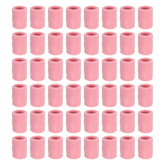 Uxcell 48 Pack Sports Wristbands Athletic Absorbent Wrist Sweatband Pink