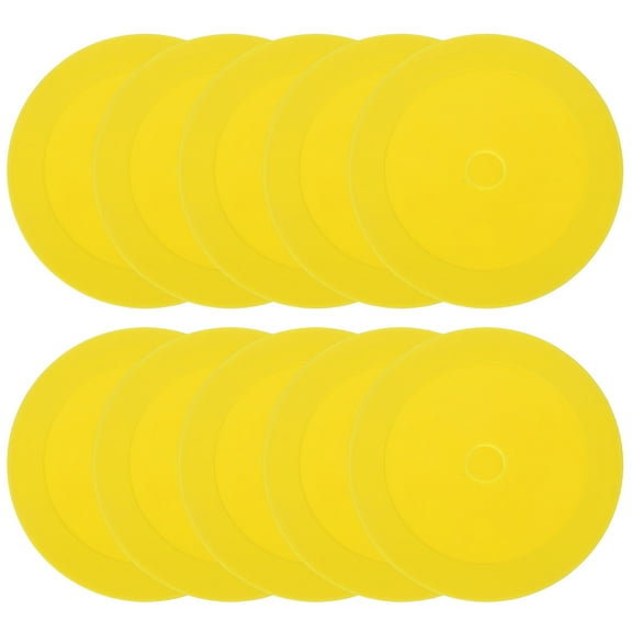 Uxcell Spot Markers, 10 Pcs Flat Soccer Cones Field Floor Court Marking Poly Dot, Yellow