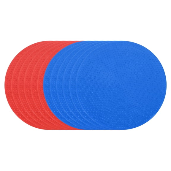 Uxcell Spot Markers 4 Inch, 12 Pcs Non-Slip Floor Dots Agility Markers Flat Field Cones Poly Dots for Gym PE Speed Training Dance Soccer Basketball Sports, Red/Blue