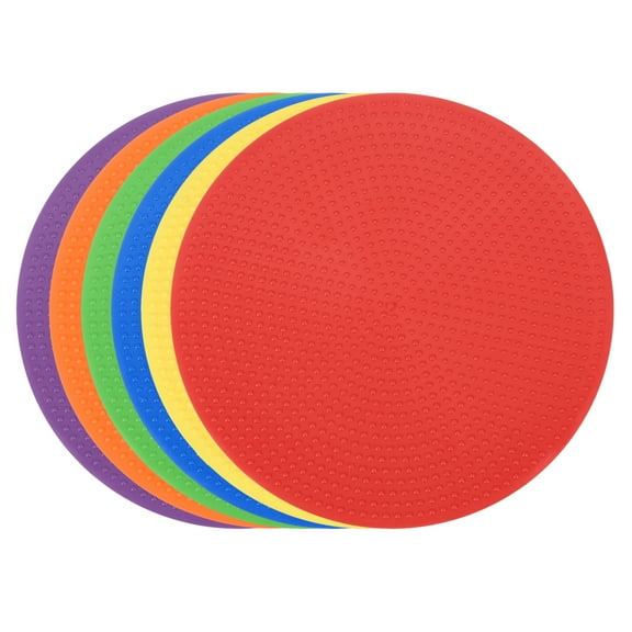 Uxcell Spot Markers 4 inch, Non-Slip Floor Dots Agility Markers Flat Field Cones Poly Dots, Multicolor 6Pcs