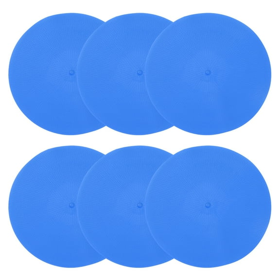 Uxcell Spot Markers 9 Inch, Non-Slip Floor Dots Agility Markers Flat Field Cones Poly Dots, 6 Blue Pcs
