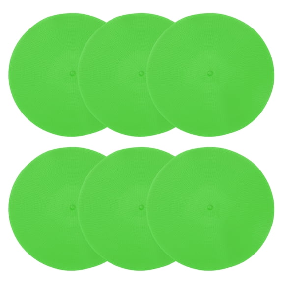 Uxcell Spot Markers 9 Inch, Non-Slip Floor Dots Agility Markers Flat Field Cones Poly Dots, 6 Green Pcs