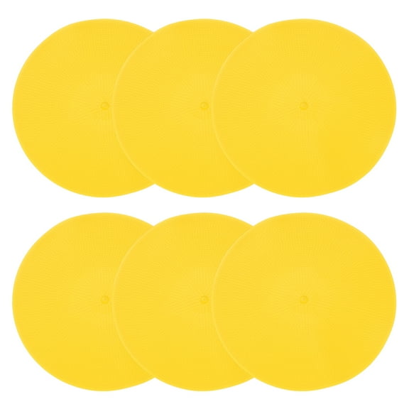 Uxcell Spot Markers 9 Inch, Non-Slip Floor Dots Agility Markers Flat Field Cones Poly Dots, 6 Yellow Pcs