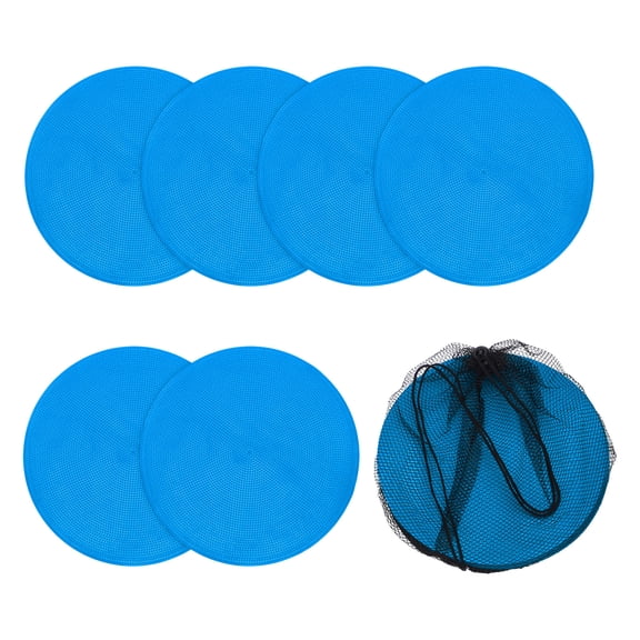Uxcell Spot Markers, Poly Spot Marker for Agility Training Floor Dots Non Slip Flat Field Cones 6 Pcs & 12 In & Blue - for (Soccer/Speed Training/Gaming/Basketball/Dance Practice)