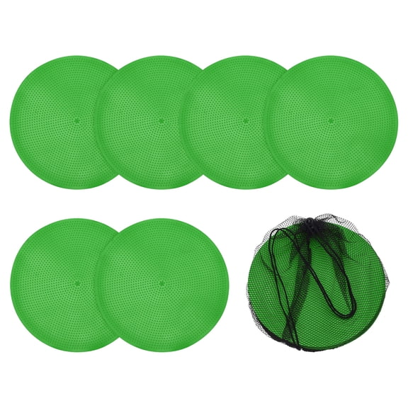 Uxcell Spot Markers, Poly Spot Marker for Agility Training Floor Dots Non Slip Flat Field Cones 6 Pcs & 7 In & Green - for (Soccer/Speed Training/Gaming/Basketball/Dance Practice)