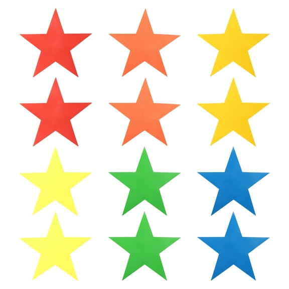 Uxcell Spot Markers, Star Arrow Poly Spot Marker for Agility Training Floor Dots Non-Slip PE Equipment 12Pcs & 9.4 in & Multicolored-for (Soccer/Speed Training/Basketball/Dance Practice)