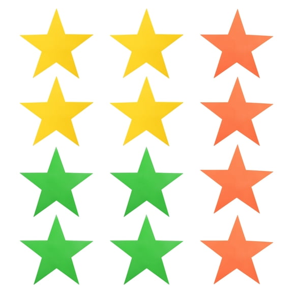 Uxcell Spot Markers, Star Arrow Poly Spot Marker for Agility Training Floor Dots Non-Slip PE Equipment 12Pcs & 9.4 in & Yellow, Green, Orange-for (Soccer/Speed Training/Basketball/Dance)