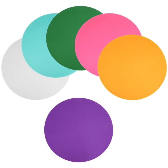 Uxcell Spot Markers for Agility Dot, Non-Slip Poly Spots Floor Dots 12 In & 6 Pcs & Colorful -Fitting for (Gym/Sports/Training)