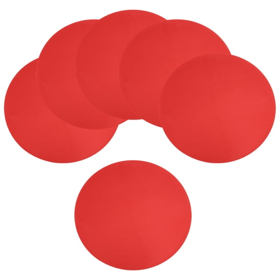 Uxcell Spot Markers for Agility Dot, Non-Slip Poly Spots Floor Dots 12 In & 6 Pcs & Red -Fitting for (Gym/Sports/Training)