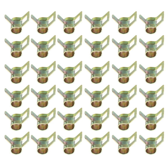 Spring Band Hose Pipe Clamps for 5-6 mm OD Hose, 50 Pack Tension Band Clips for Fuel Line Tube Water Pipe, Gold