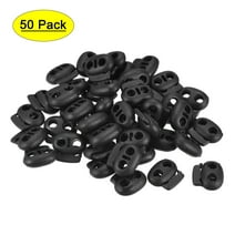 Uxcell Spring Clip Rope Cord Fastener Lock Stoppers Toggles Plastic Black 50Pack