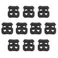 thumbnail image 1 of Uxcell Spring Cord Lock, Elastic Toggle Stopper Double Hole String Lock Fastener Slider End for Paracord, Camping Black, 1 of 6