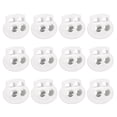 thumbnail image 1 of Uxcell Spring Cord Lock Toggle Stopper, Double Hole for Drawstring Paracord Cord Craft Backpack, White 12Pcs, 1 of 6