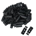 thumbnail image 1 of Uxcell Spring Cord Locks Plastic End Stoppers Fastener Double Holes Rope Toggle Slider, Black 50Pcs, 1 of 6