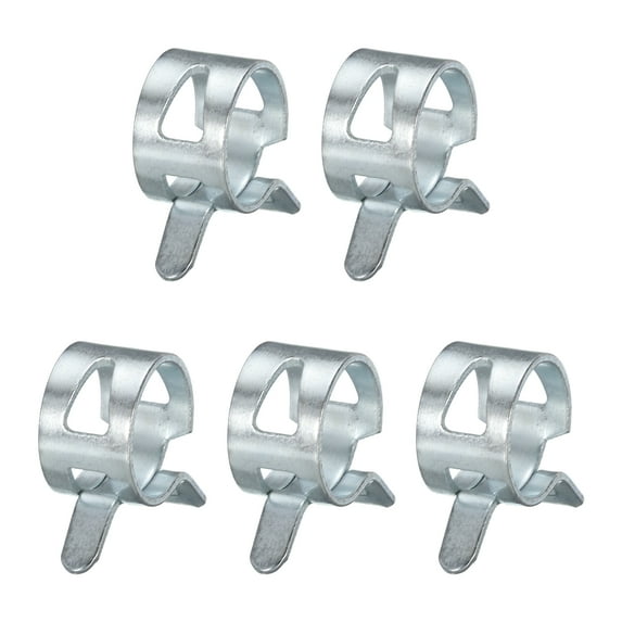 Uxcell Spring Hose Clamp 11mm Dia Iron Band Type Low Pressure Air Clip Silicone Vacuum Fuel Oil Hose Pipe Clamp, 5PCS
