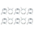 thumbnail image 1 of Uxcell Spring Hose Clamp, 65Mn Steel 12mm Low Pressure Air Clip Clamps Fuel Lines Vacuum Hoses, Zinc Plated, 10 Pack, 1 of 6