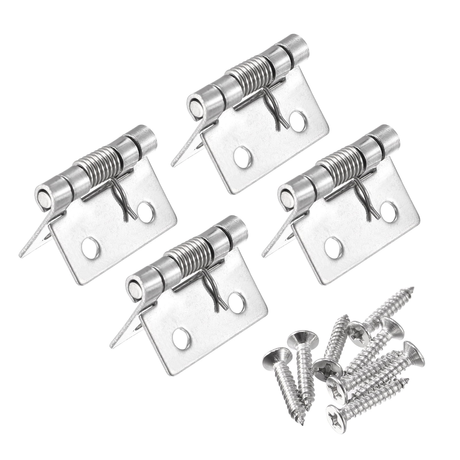 Uxcell Spring Loaded Hinges, 1" 304 Stainless Steel Self Closing Hinge