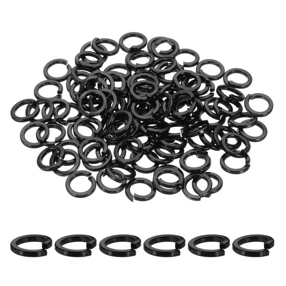 Uxcell 100Pcs Spring Lock Washer M8 304 Stainless Steel Zinc Plated Black