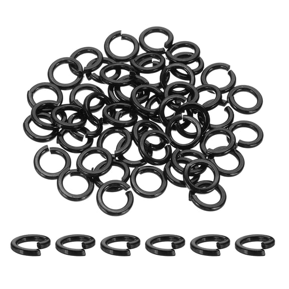 Uxcell 50Pcs Spring Lock Washer M6 304 Stainless Steel Zinc Plated Black