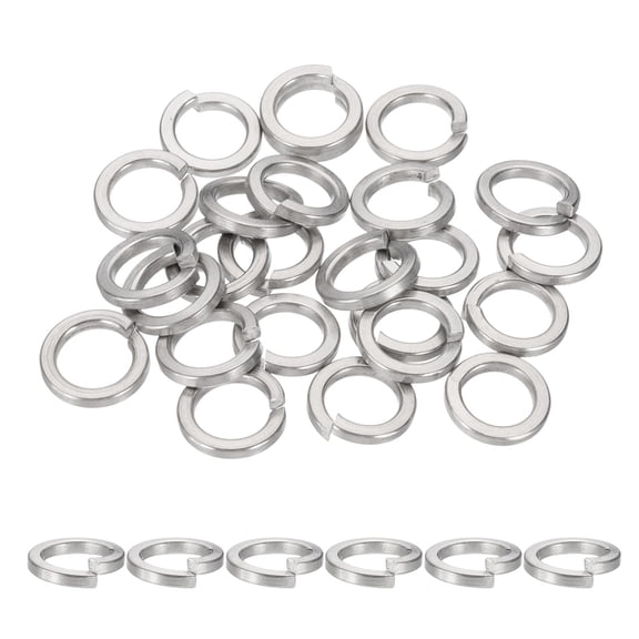 Uxcell 25Pcs Spring Lock Washer M10 304 Stainless Steel Zinc Plated Silver