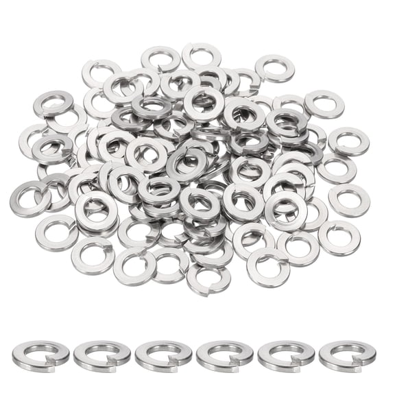 Uxcell 100Pcs Spring Lock Washer 1/4 304 Stainless Steel Zinc Plated Silver