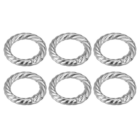 Uxcell Spring O Ring Buckles Clips, 6Pack 29mm Spring Snap Clip Hook for DIY Bag, Silver
