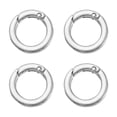 thumbnail image 1 of Uxcell Spring O Rings, Metal Round Clips Flat Trigger Keyrings Snap Buckle Clasps for Keychains and Bags Silver-White 1 Inch, 1 of 7