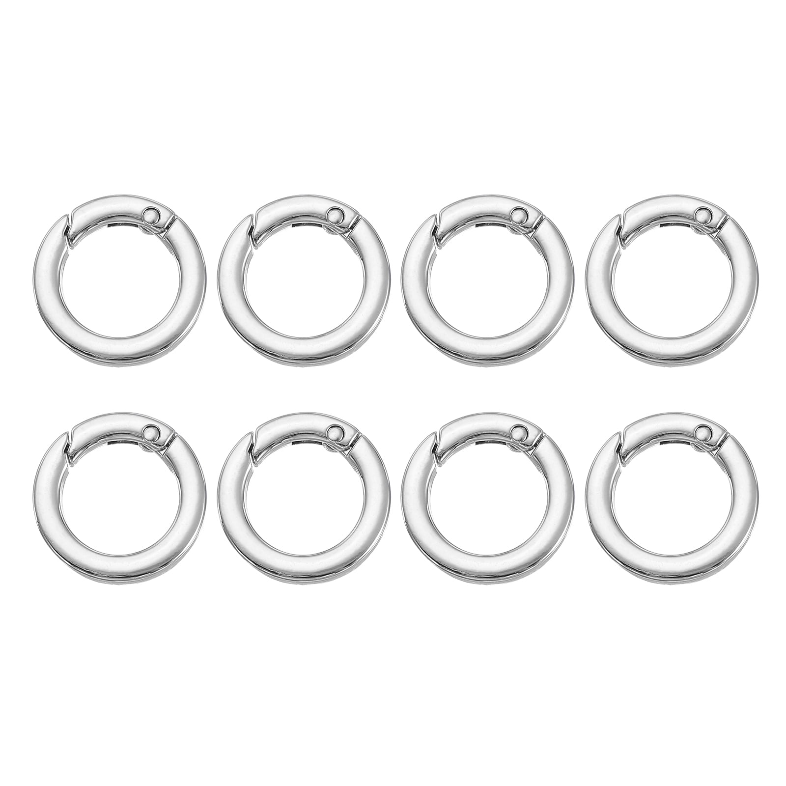 Uxcell Spring O Rings, Metal Round Clips Flat Trigger Keyrings for ...
