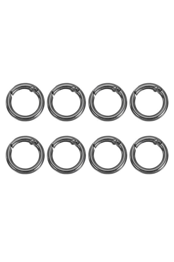 Spring O Rings, Metal Round Clips Keyrings Snap Buckle Clasps for Keychains Bags Purses Straps Dog Leashes DIY Craft Black 1 Inch