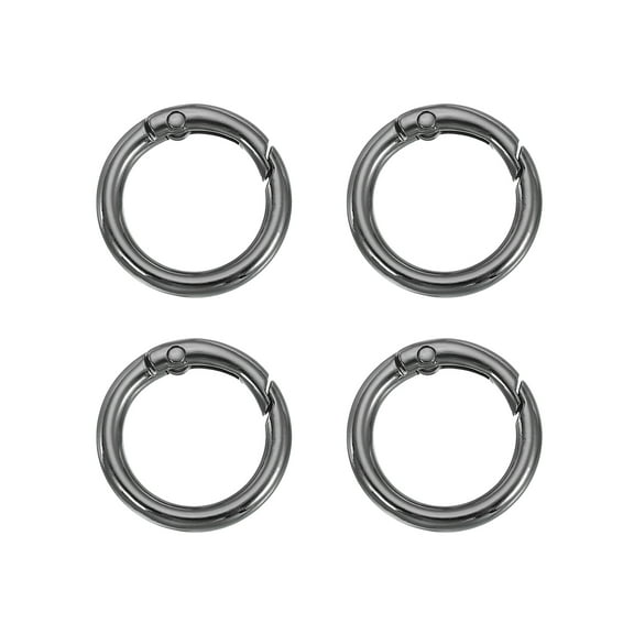 Uxcell Spring O Rings, Metal Round Clips Keyrings Snap Buckle Clasps for Keychains Bags Purses Straps Dog Leashes DIY Crafts Black 1.1 Inch