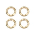 thumbnail image 1 of Uxcell Spring O Rings, Metal Round Clips Keyrings Snap Buckle Clasps for Keychains Bags Purses Straps Dog Leashes DIY Crafts Light Gold 0.8 Inch, 1 of 7