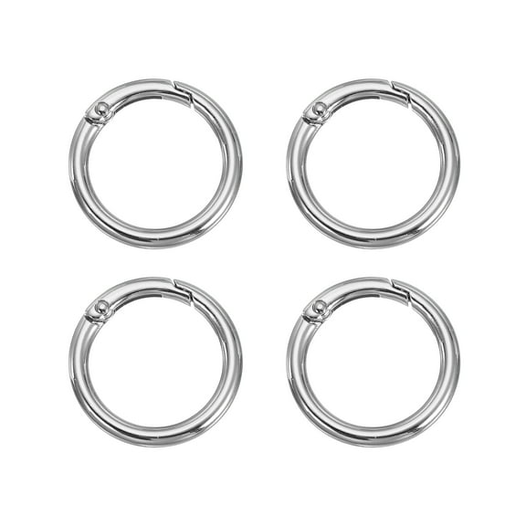 Uxcell Spring O Rings, Metal Round Clips Keyrings Snap Buckle Clasps for Keychains Bags Purses Straps Dog Leashes DIY Crafts Silver 1.3 Inch